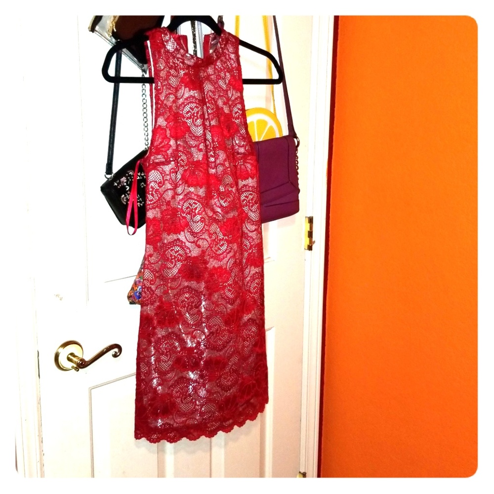 Love Fire Red Lace Dress